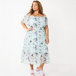 NWT Rewind 1X Cold Shoulder Midi Dress